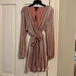 Long sleeve pink shimmer dress